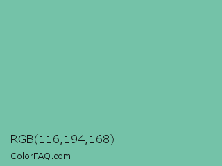 RGB 116,194,168 Color Image
