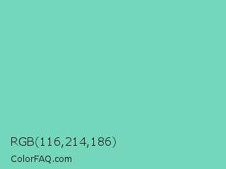 RGB 116,214,186 Color Image