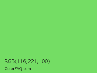 RGB 116,221,100 Color Image