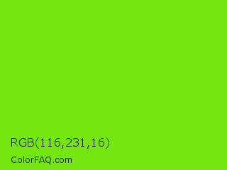 RGB 116,231,16 Color Image