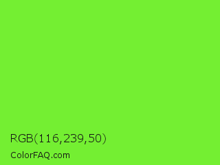 RGB 116,239,50 Color Image