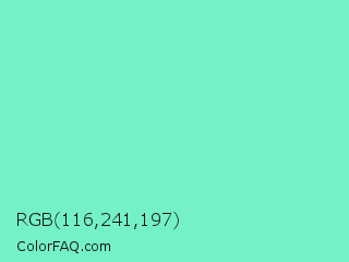 RGB 116,241,197 Color Image