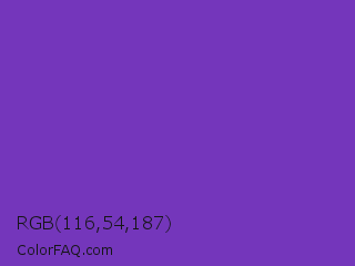RGB 116,54,187 Color Image