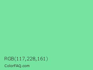 RGB 117,228,161 Color Image