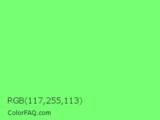 RGB 117,255,113 Color Image