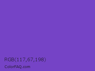 RGB 117,67,198 Color Image