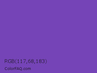 RGB 117,68,183 Color Image