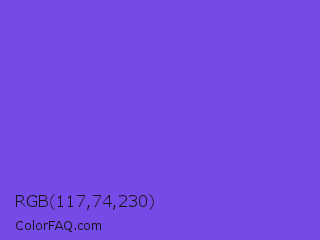 RGB 117,74,230 Color Image