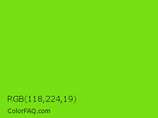 RGB 118,224,19 Color Image