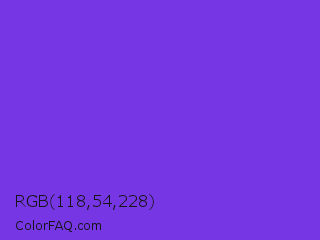 RGB 118,54,228 Color Image