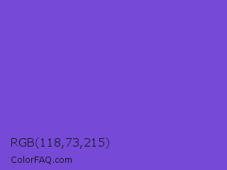 RGB 118,73,215 Color Image