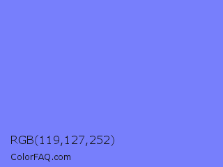 RGB 119,127,252 Color Image