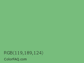 RGB 119,189,124 Color Image