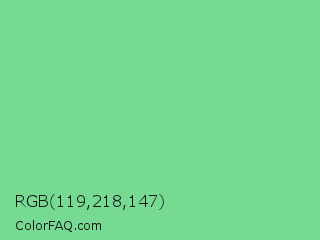 RGB 119,218,147 Color Image