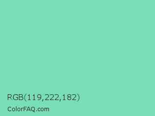 RGB 119,222,182 Color Image
