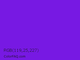 RGB 119,25,227 Color Image