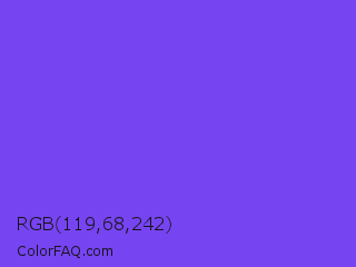 RGB 119,68,242 Color Image