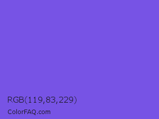 RGB 119,83,229 Color Image
