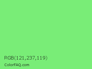 RGB 121,237,119 Color Image