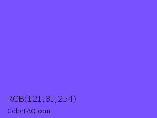 RGB 121,81,254 Color Image