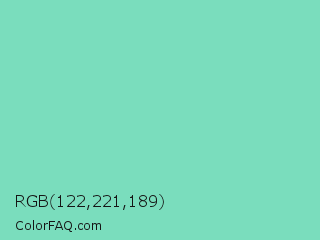 RGB 122,221,189 Color Image