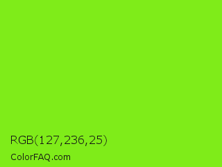 RGB 127,236,25 Color Image