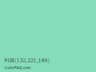 RGB 132,221,189 Color Image