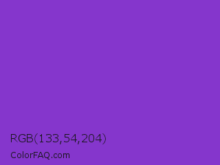 RGB 133,54,204 Color Image