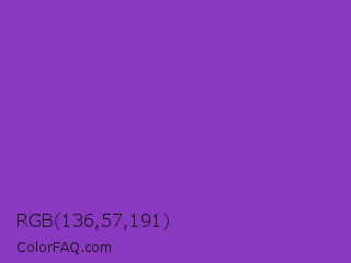 RGB 136,57,191 Color Image