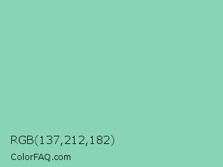 RGB 137,212,182 Color Image
