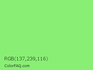 RGB 137,239,116 Color Image