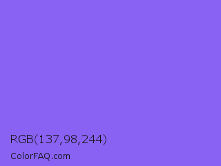 RGB 137,98,244 Color Image