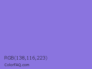 RGB 138,116,223 Color Image