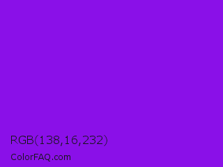 RGB 138,16,232 Color Image
