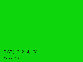 RGB 13,214,13 Color Image