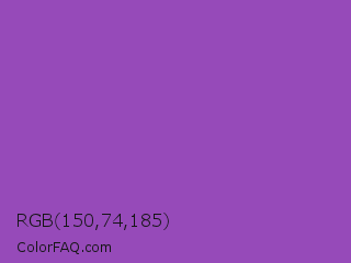 RGB 150,74,185 Color Image