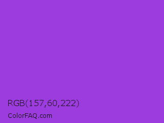 RGB 157,60,222 Color Image