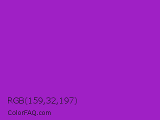 RGB 159,32,197 Color Image