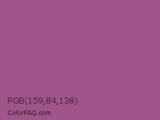 RGB 159,84,138 Color Image