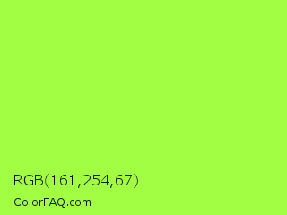 RGB 161,254,67 Color Image