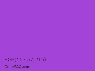 RGB 163,67,215 Color Image
