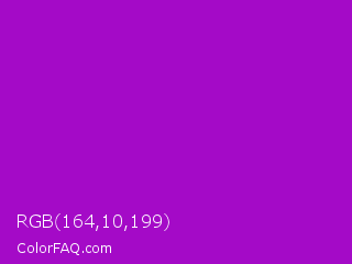 RGB 164,10,199 Color Image