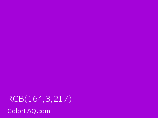 RGB 164,3,217 Color Image