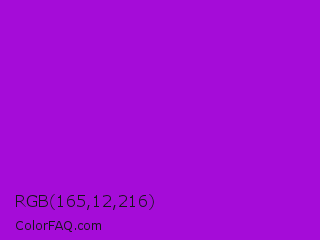 RGB 165,12,216 Color Image