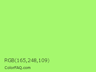 RGB 165,248,109 Color Image