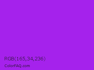 RGB 165,34,236 Color Image