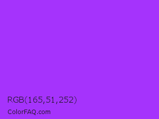 RGB 165,51,252 Color Image