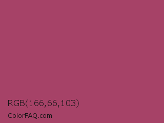 RGB 166,66,103 Color Image