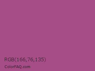 RGB 166,76,135 Color Image