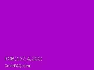 RGB 167,4,200 Color Image